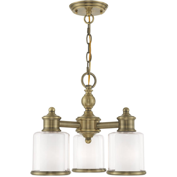 HomeRoots Three Light Dimmable Chandelier with Modern Cylindrical Shades for Stylish Home Illumination 687150