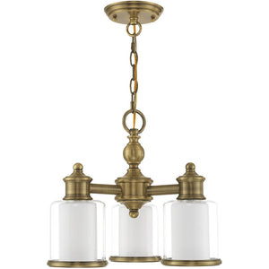 HomeRoots Three Light Dimmable Chandelier with Modern Cylindrical Shades for Stylish Home Illumination 687150