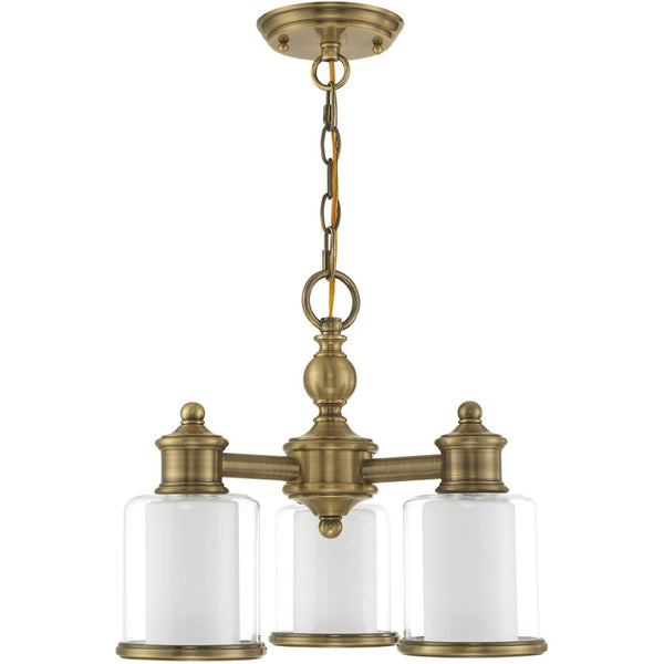 HomeRoots Three Light Dimmable Chandelier with Modern Cylindrical Shades for Stylish Home Illumination 687150