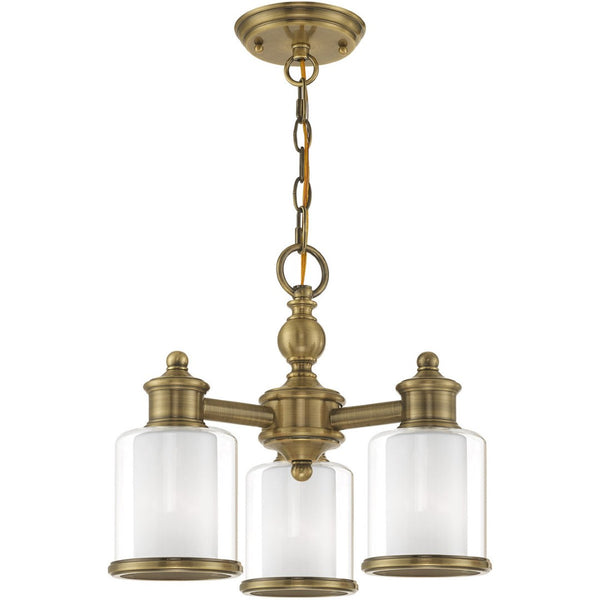HomeRoots Three Light Dimmable Chandelier with Modern Cylindrical Shades for Stylish Home Illumination 687150