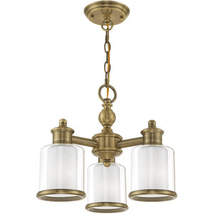 HomeRoots Three Light Dimmable Chandelier with Modern Cylindrical Shades for Stylish Home Illumination 687150