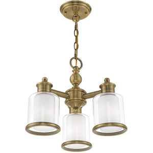 HomeRoots Three Light Dimmable Chandelier with Modern Cylindrical Shades for Stylish Home Illumination 687150