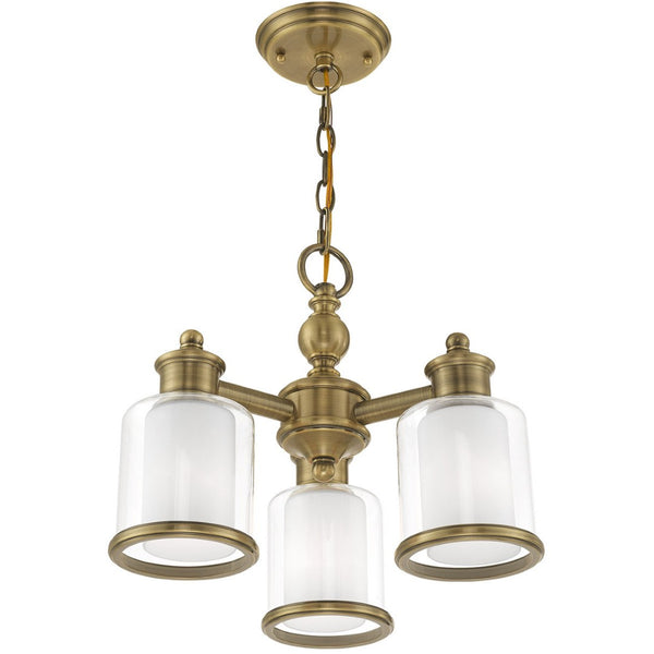 HomeRoots Three Light Dimmable Chandelier with Modern Cylindrical Shades for Stylish Home Illumination 687150