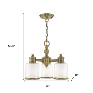 HomeRoots Three Light Dimmable Chandelier with Modern Cylindrical Shades for Stylish Home Illumination 687150
