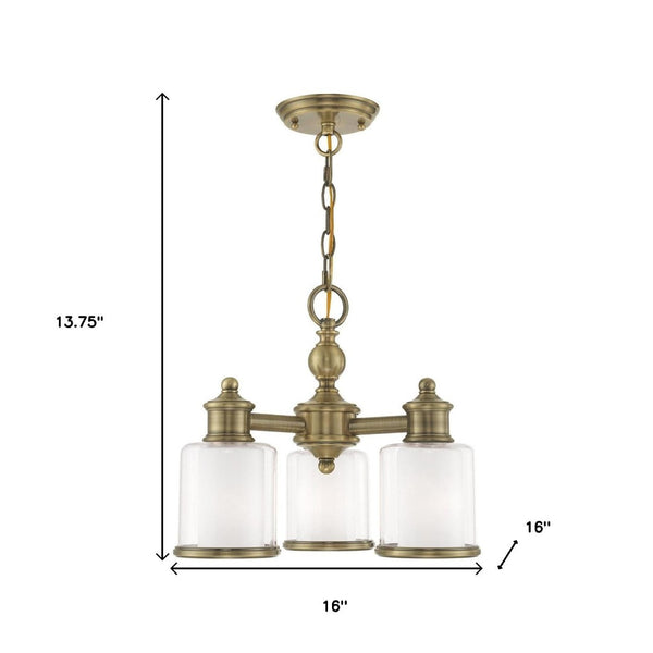 HomeRoots Three Light Dimmable Chandelier with Modern Cylindrical Shades for Stylish Home Illumination 687150
