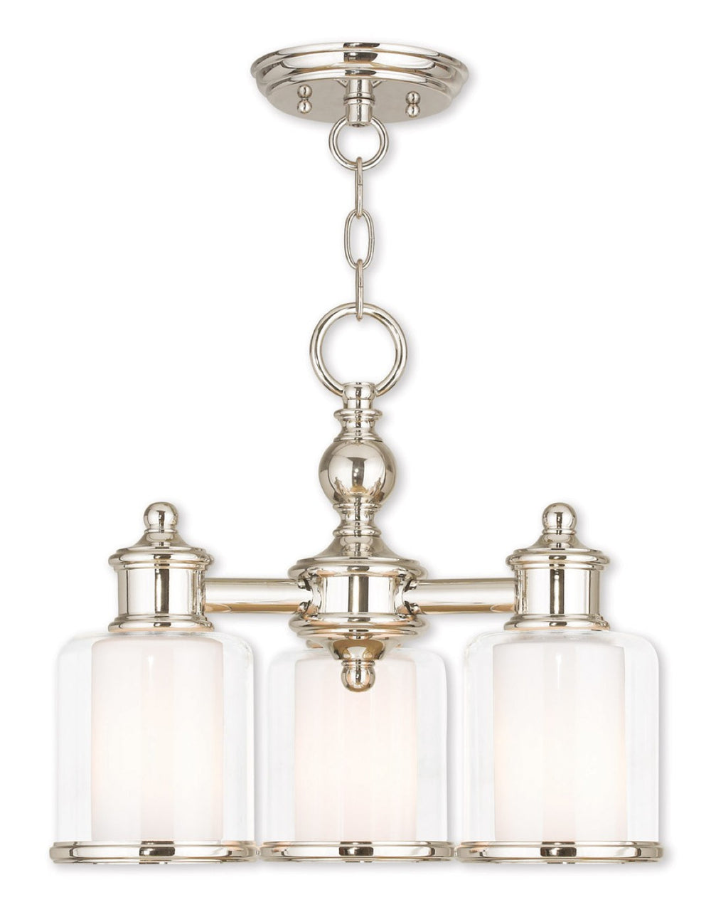 HomeRoots Nickel Elegant Three-Light Dimmable Chandelier with Opal Shades - Perfect for Modern Spaces! 687151