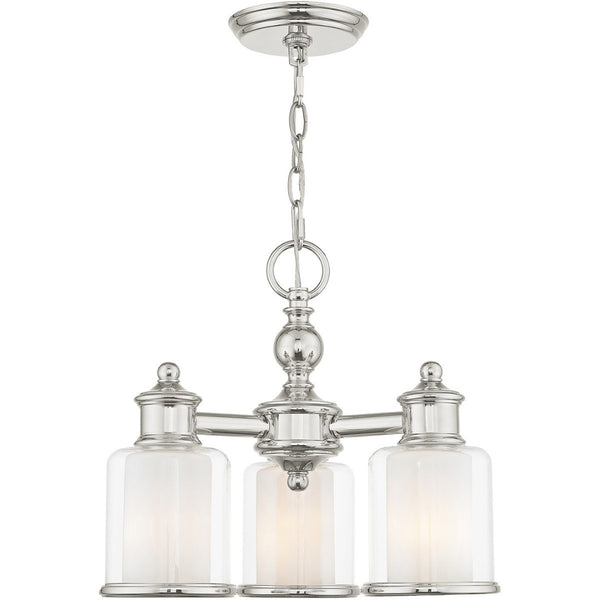 HomeRoots Nickel Elegant Three-Light Dimmable Chandelier with Opal Shades - Perfect for Modern Spaces! 687151