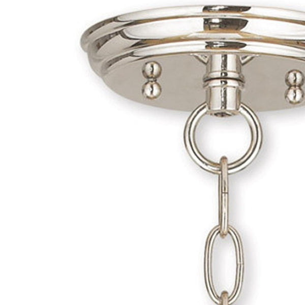 HomeRoots Nickel Elegant Three-Light Dimmable Chandelier with Opal Shades - Perfect for Modern Spaces! 687151