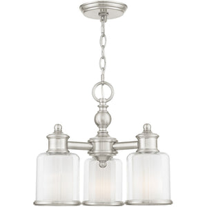 HomeRoots Three Modern Dimmable Chandelier with Sleek Cylindrical Shades for Versatile Home Illumination 687152