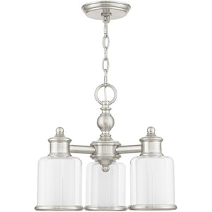 HomeRoots Three Modern Dimmable Chandelier with Sleek Cylindrical Shades for Versatile Home Illumination 687152