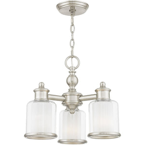HomeRoots Three Modern Dimmable Chandelier with Sleek Cylindrical Shades for Versatile Home Illumination 687152