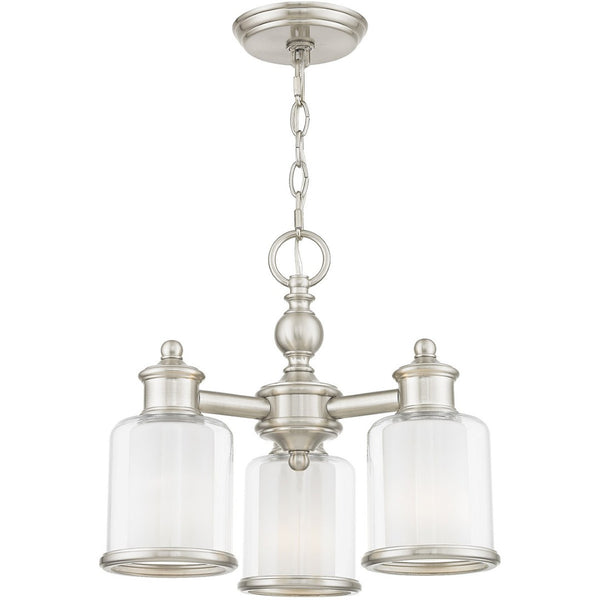 HomeRoots Three Modern Dimmable Chandelier with Sleek Cylindrical Shades for Versatile Home Illumination 687152