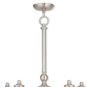 HomeRoots Nickel Five-Light Dimmable Chandelier with Stylish Opal Shades - Modern Illumination for Any Room 687153