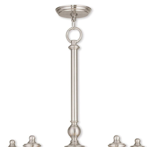 HomeRoots Nickel Five-Light Dimmable Chandelier with Stylish Opal Shades - Modern Illumination for Any Room 687153