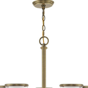 HomeRoots Five Light Dimmable Chandelier with Modern Cylindrical Shades for Elegant Home Illumination 687154