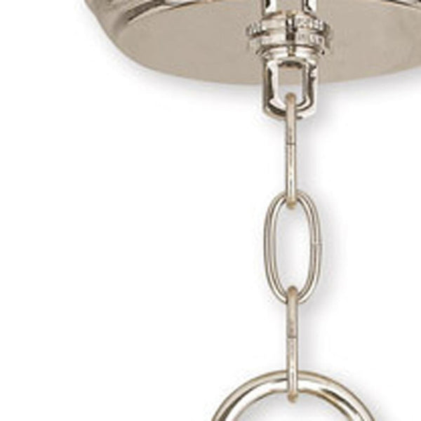 HomeRoots Nickel Six-Light Dimmable Chandelier – Stylish Metal Design with Clear & Opal Shades for Any Room 687157