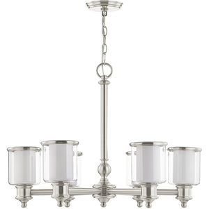 HomeRoots Six Light Dimmable Chandelier - Modern Cylindrical Shades for Elegant Ambient Lighting & Style 687158