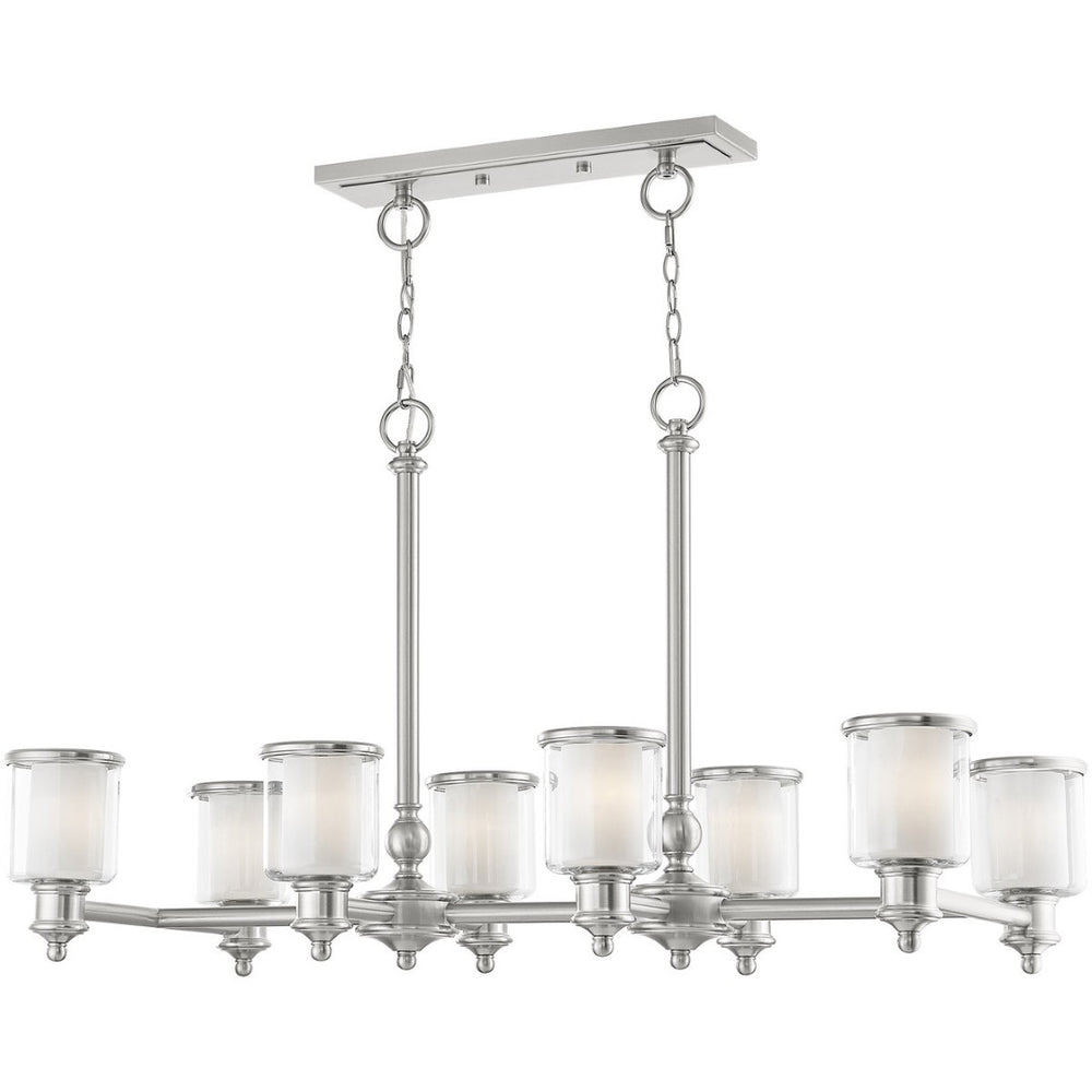 HomeRoots Eight Light Dimmable Chandelier – Modern Cylindrical Design with Steel Shades for Versatile Lighting 687159