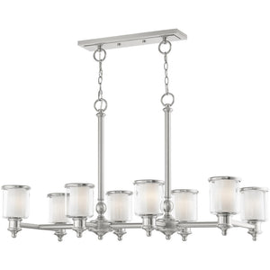 HomeRoots Eight Light Dimmable Chandelier – Modern Cylindrical Design with Steel Shades for Versatile Lighting 687159