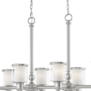 HomeRoots Eight Light Dimmable Chandelier – Modern Cylindrical Design with Steel Shades for Versatile Lighting 687159