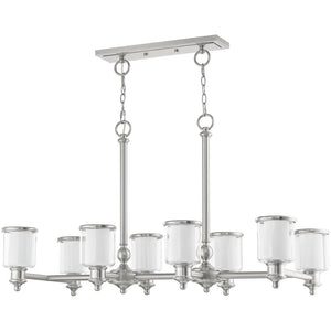 HomeRoots Eight Light Dimmable Chandelier – Modern Cylindrical Design with Steel Shades for Versatile Lighting 687159
