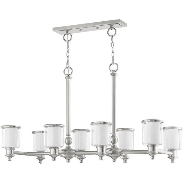 HomeRoots Eight Light Dimmable Chandelier – Modern Cylindrical Design with Steel Shades for Versatile Lighting 687159