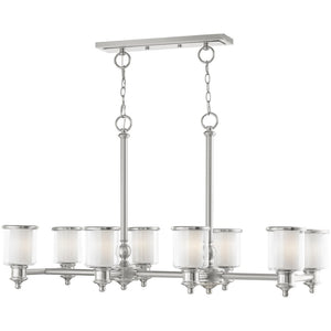HomeRoots Eight Light Dimmable Chandelier – Modern Cylindrical Design with Steel Shades for Versatile Lighting 687159
