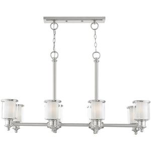 HomeRoots Eight Light Dimmable Chandelier – Modern Cylindrical Design with Steel Shades for Versatile Lighting 687159