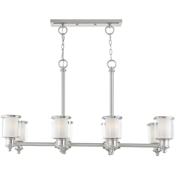 HomeRoots Eight Light Dimmable Chandelier – Modern Cylindrical Design with Steel Shades for Versatile Lighting 687159