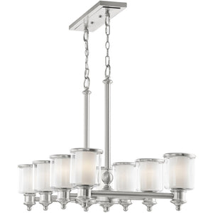 HomeRoots Eight Light Dimmable Chandelier – Modern Cylindrical Design with Steel Shades for Versatile Lighting 687159