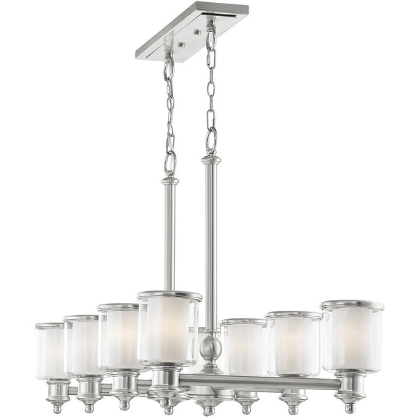 HomeRoots Eight Light Dimmable Chandelier – Modern Cylindrical Design with Steel Shades for Versatile Lighting 687159