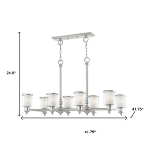 HomeRoots Eight Light Dimmable Chandelier – Modern Cylindrical Design with Steel Shades for Versatile Lighting 687159