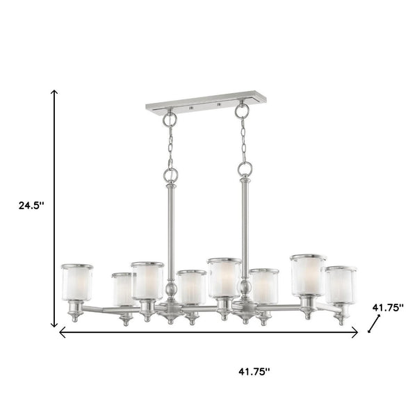 HomeRoots Eight Light Dimmable Chandelier – Modern Cylindrical Design with Steel Shades for Versatile Lighting 687159