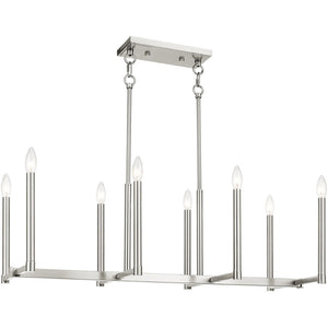 HomeRoots Eight Light Dimmable Chandelier with Cylindrical Shades for Modern Ambiance in Any Room 687162