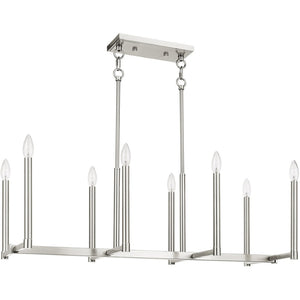 HomeRoots Eight Light Dimmable Chandelier with Cylindrical Shades for Modern Ambiance in Any Room 687162