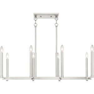 HomeRoots Eight Light Dimmable Chandelier with Cylindrical Shades for Modern Ambiance in Any Room 687162