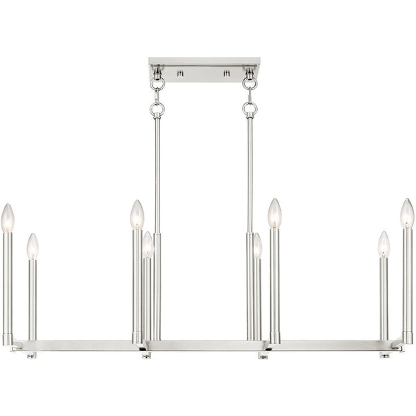 HomeRoots Eight Light Dimmable Chandelier with Cylindrical Shades for Modern Ambiance in Any Room 687162