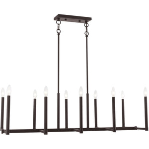 HomeRoots Bronze Ten-Light Dimmable Chandelier with Cylinder Shades for Elegant Home Lighting Solutions 687163