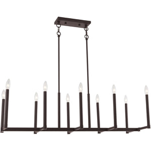 HomeRoots Bronze Ten-Light Dimmable Chandelier with Cylinder Shades for Elegant Home Lighting Solutions 687163
