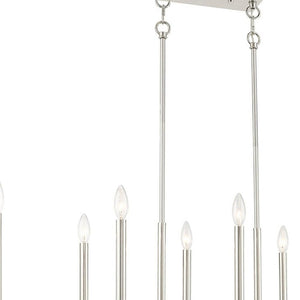 HomeRoots Ten Light Dimmable Chandelier – Modern Cylinder Design with Steel Shades for Elegant Illumination 687164