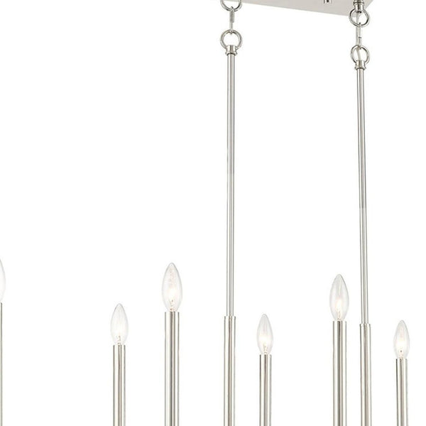 HomeRoots Ten Light Dimmable Chandelier – Modern Cylinder Design with Steel Shades for Elegant Illumination 687164