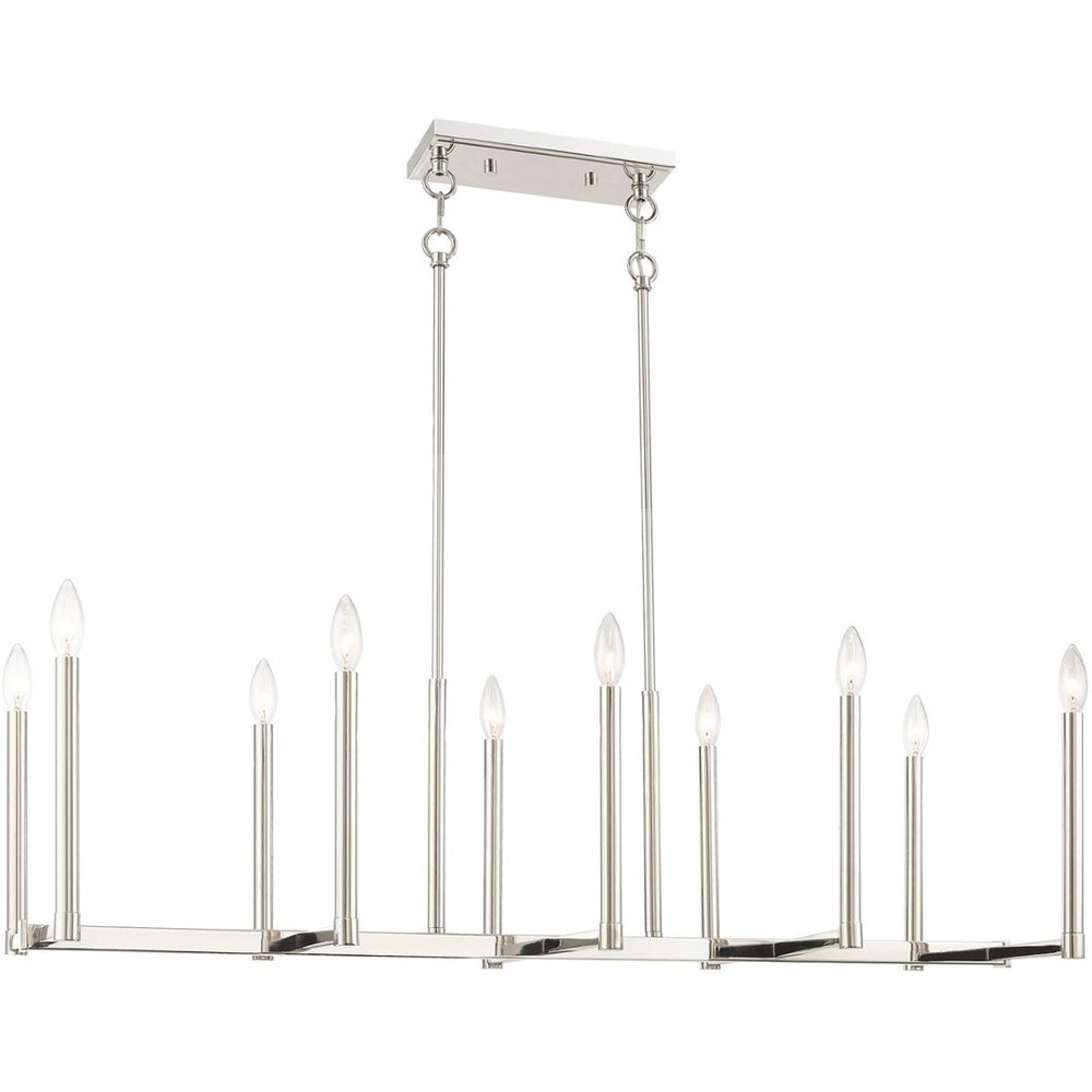 HomeRoots Ten Light Dimmable Chandelier – Modern Cylinder Design with Steel Shades for Elegant Illumination 687164