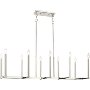 HomeRoots Ten Light Dimmable Chandelier – Modern Cylinder Design with Steel Shades for Elegant Illumination 687164