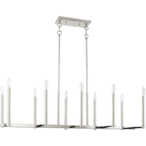 HomeRoots Ten Light Dimmable Chandelier – Modern Cylinder Design with Steel Shades for Elegant Illumination 687164