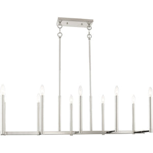 HomeRoots Ten Light Dimmable Chandelier – Modern Cylinder Design with Steel Shades for Elegant Illumination 687164