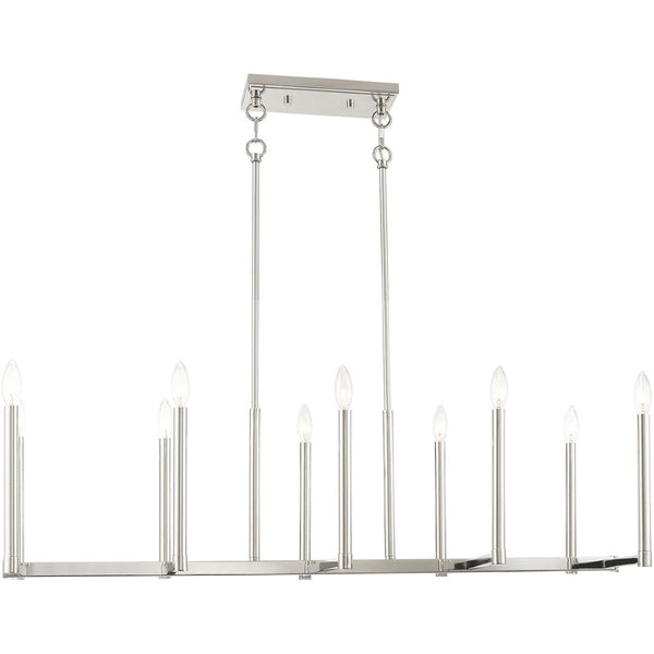 HomeRoots Ten Light Dimmable Chandelier – Modern Cylinder Design with Steel Shades for Elegant Illumination 687164