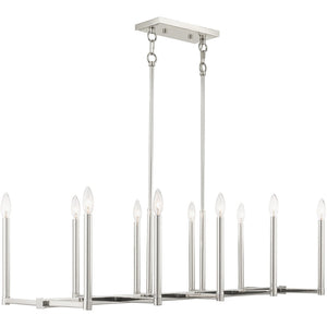 HomeRoots Ten Light Dimmable Chandelier – Modern Cylinder Design with Steel Shades for Elegant Illumination 687164