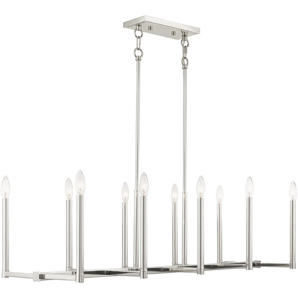 HomeRoots Ten Light Dimmable Chandelier – Modern Cylinder Design with Steel Shades for Elegant Illumination 687164