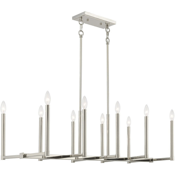 HomeRoots Ten Light Dimmable Chandelier – Modern Cylinder Design with Steel Shades for Elegant Illumination 687164