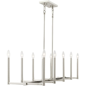 HomeRoots Ten Light Dimmable Chandelier – Modern Cylinder Design with Steel Shades for Elegant Illumination 687164